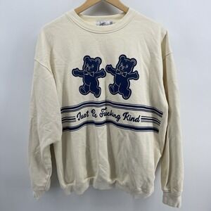 Mayfair Group One Size Sweatshirt Unisex Cream Teddy Bear Just Be Kind